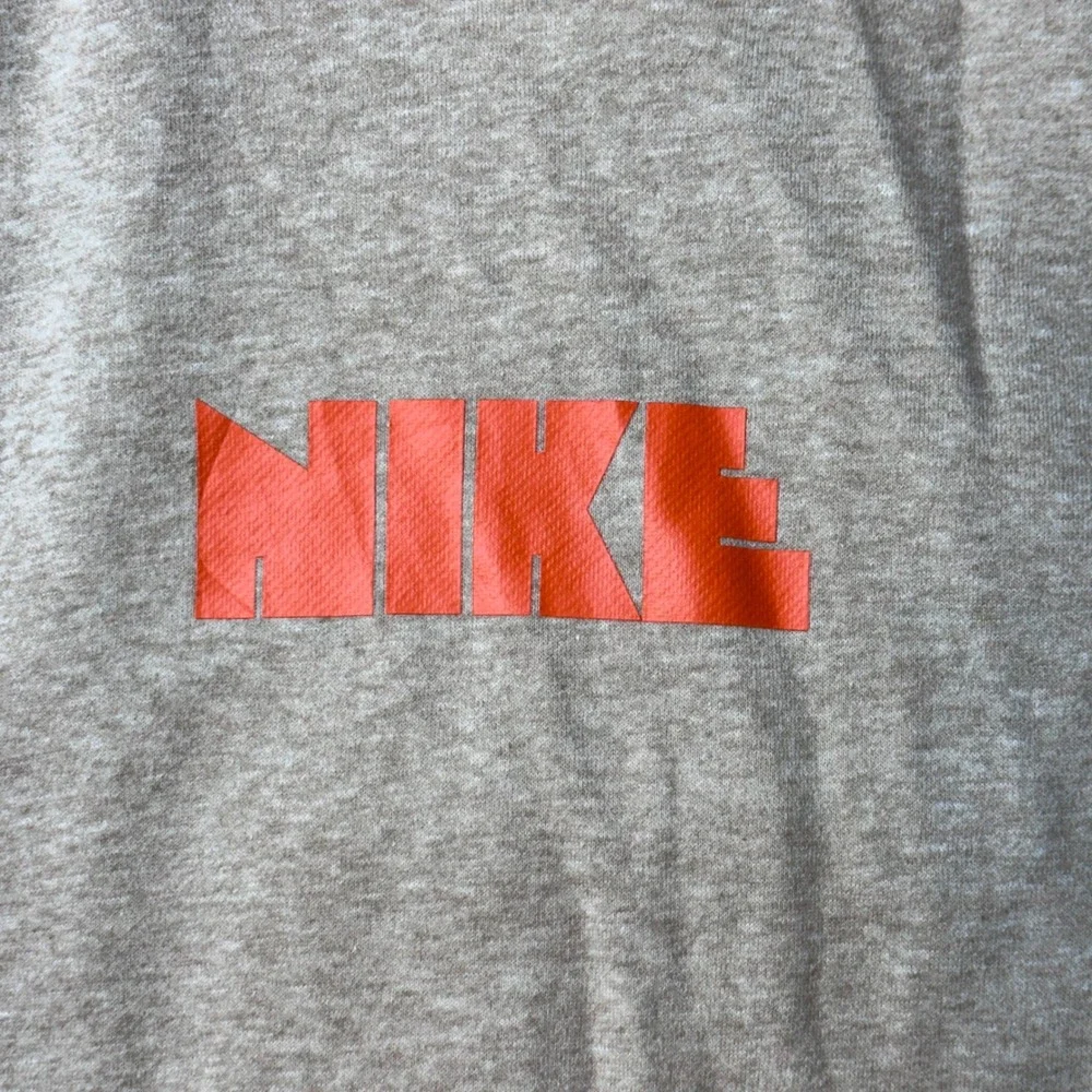 Nike Hoodie Womens L Tan DO6851-200 Sportswear Fleece Orange Logo Pullover Sweat